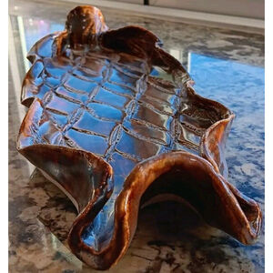 Vintage Handmade Artist Signed Fruit Platter Or Bread Bowl